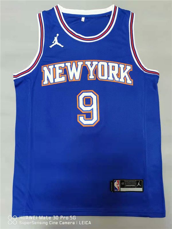 Men New York Knicks #9 Barrett Blue Game 2021 NBA Jersey->new york knicks->NBA Jersey